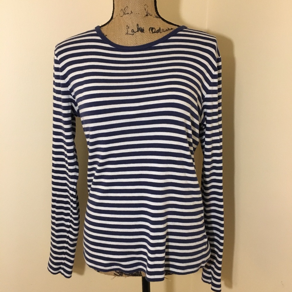 Gap Large Blue and White Striped Shirt